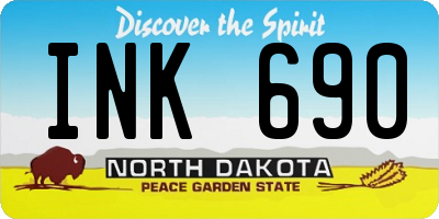 ND license plate INK690