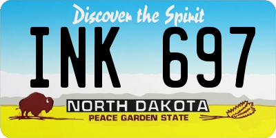 ND license plate INK697