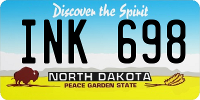 ND license plate INK698