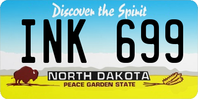 ND license plate INK699