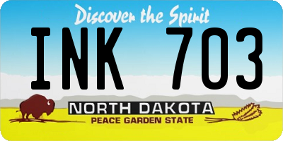 ND license plate INK703
