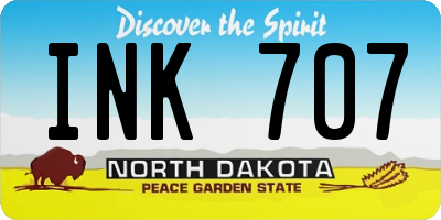 ND license plate INK707