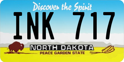 ND license plate INK717