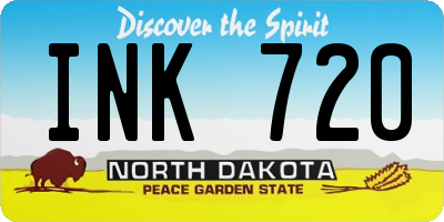 ND license plate INK720