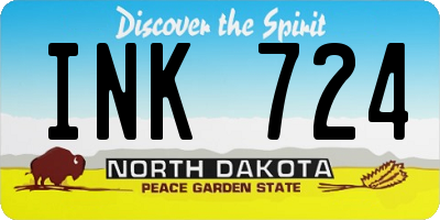 ND license plate INK724