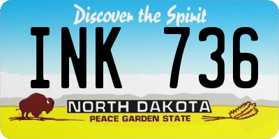 ND license plate INK736