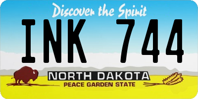 ND license plate INK744