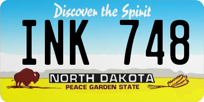 ND license plate INK748