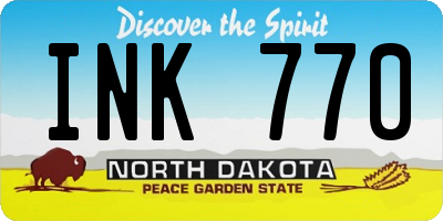 ND license plate INK770