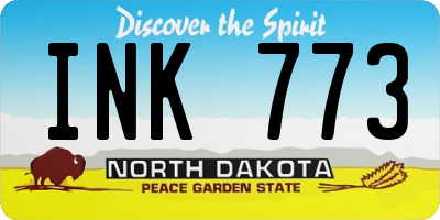 ND license plate INK773