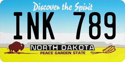 ND license plate INK789