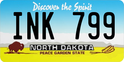 ND license plate INK799