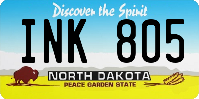 ND license plate INK805