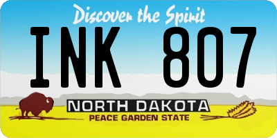 ND license plate INK807