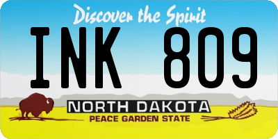 ND license plate INK809
