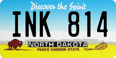 ND license plate INK814