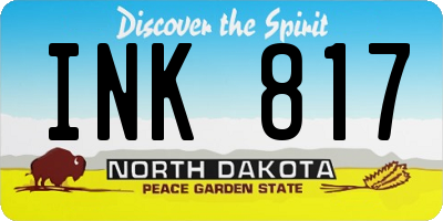 ND license plate INK817