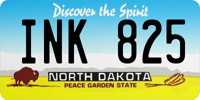 ND license plate INK825