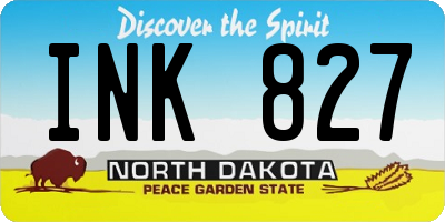 ND license plate INK827