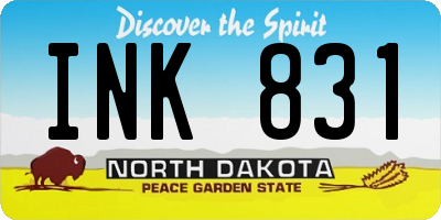 ND license plate INK831