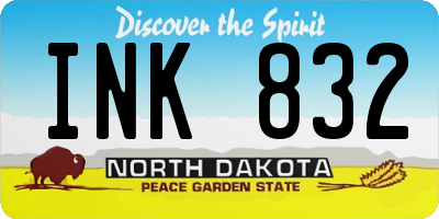 ND license plate INK832