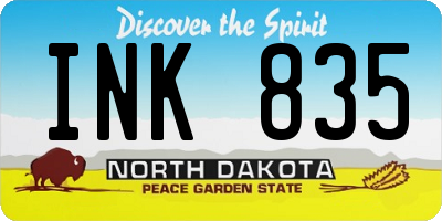 ND license plate INK835