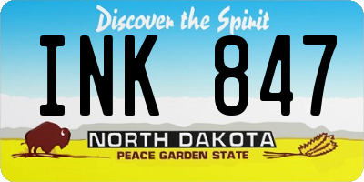 ND license plate INK847
