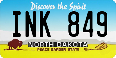 ND license plate INK849