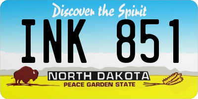 ND license plate INK851