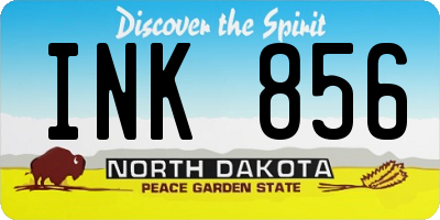 ND license plate INK856