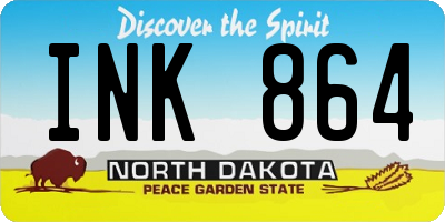 ND license plate INK864