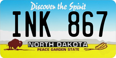 ND license plate INK867