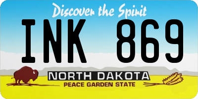 ND license plate INK869