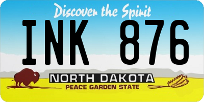 ND license plate INK876