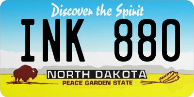 ND license plate INK880