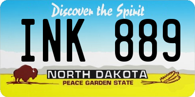 ND license plate INK889