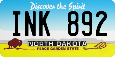ND license plate INK892