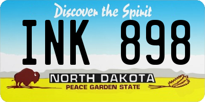 ND license plate INK898