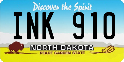 ND license plate INK910
