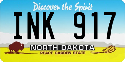 ND license plate INK917