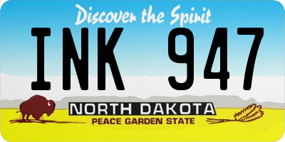 ND license plate INK947