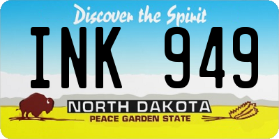 ND license plate INK949