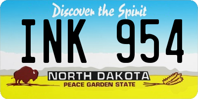 ND license plate INK954