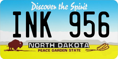 ND license plate INK956