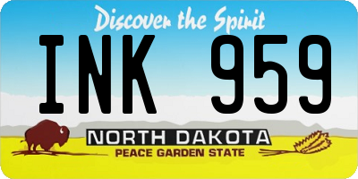 ND license plate INK959