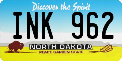 ND license plate INK962