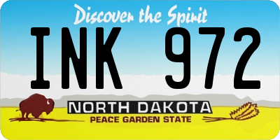 ND license plate INK972