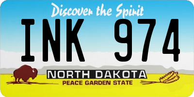 ND license plate INK974