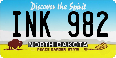 ND license plate INK982