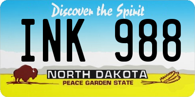 ND license plate INK988